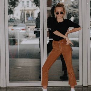 70’s Style High Waisted Suede Pants
